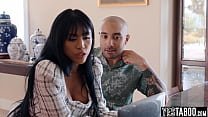 Big boobs Filipina MILF fucks her mature tattooed customer and her big dick BF